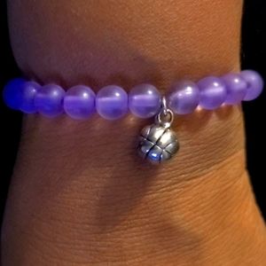 L&L Lavender/Purple Boho Stretch Bracelet with Basketball Charm 🏀  NWOT